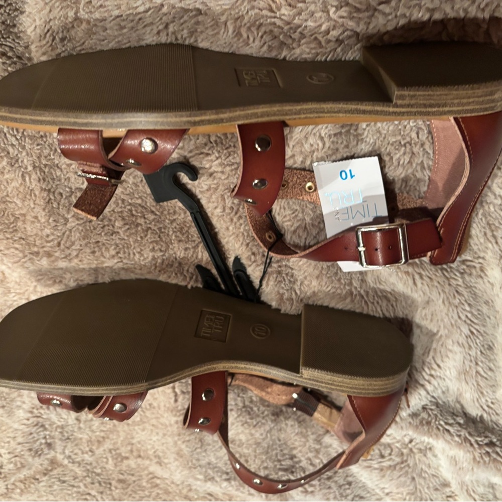 Time and Tru Brown Studded Sandals - Picture 3 of 4